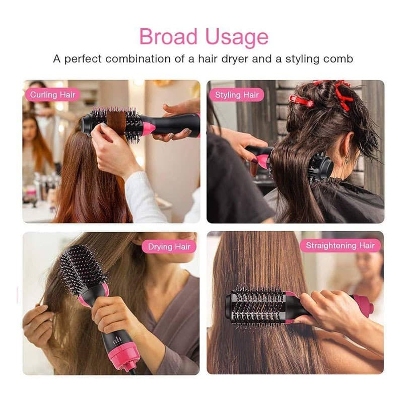 LumiBrush 4-en-1, Brosse Sèche-Cheveux Lissante, Volumisante à Air Chaud