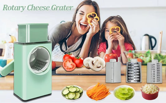 Coupe-Légumes Rotatif 3-en-1 – Sans Électricité & Ultra Pratique
