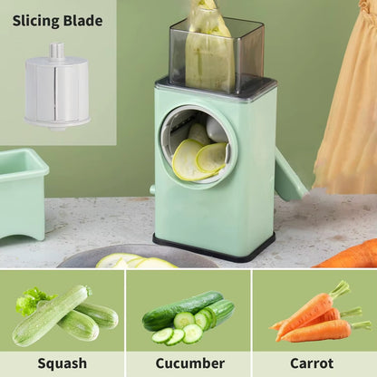 Coupe-Légumes Rotatif 3-en-1 – Sans Électricité & Ultra Pratique